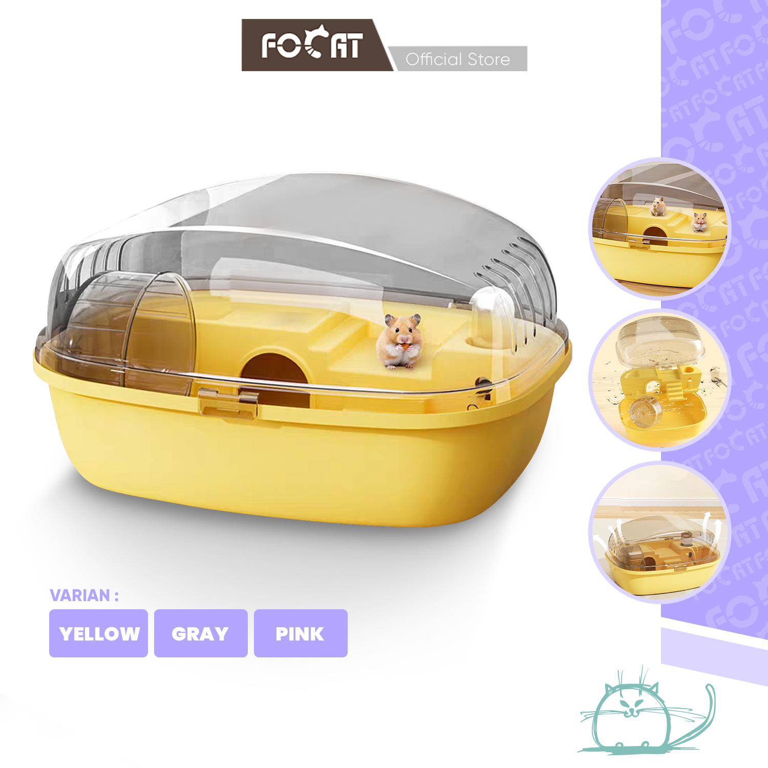 FOCAT Kandang Hamster 1 Set F22 Hamster/Rumah Hamster Sugar Glider Ekstra Besar
