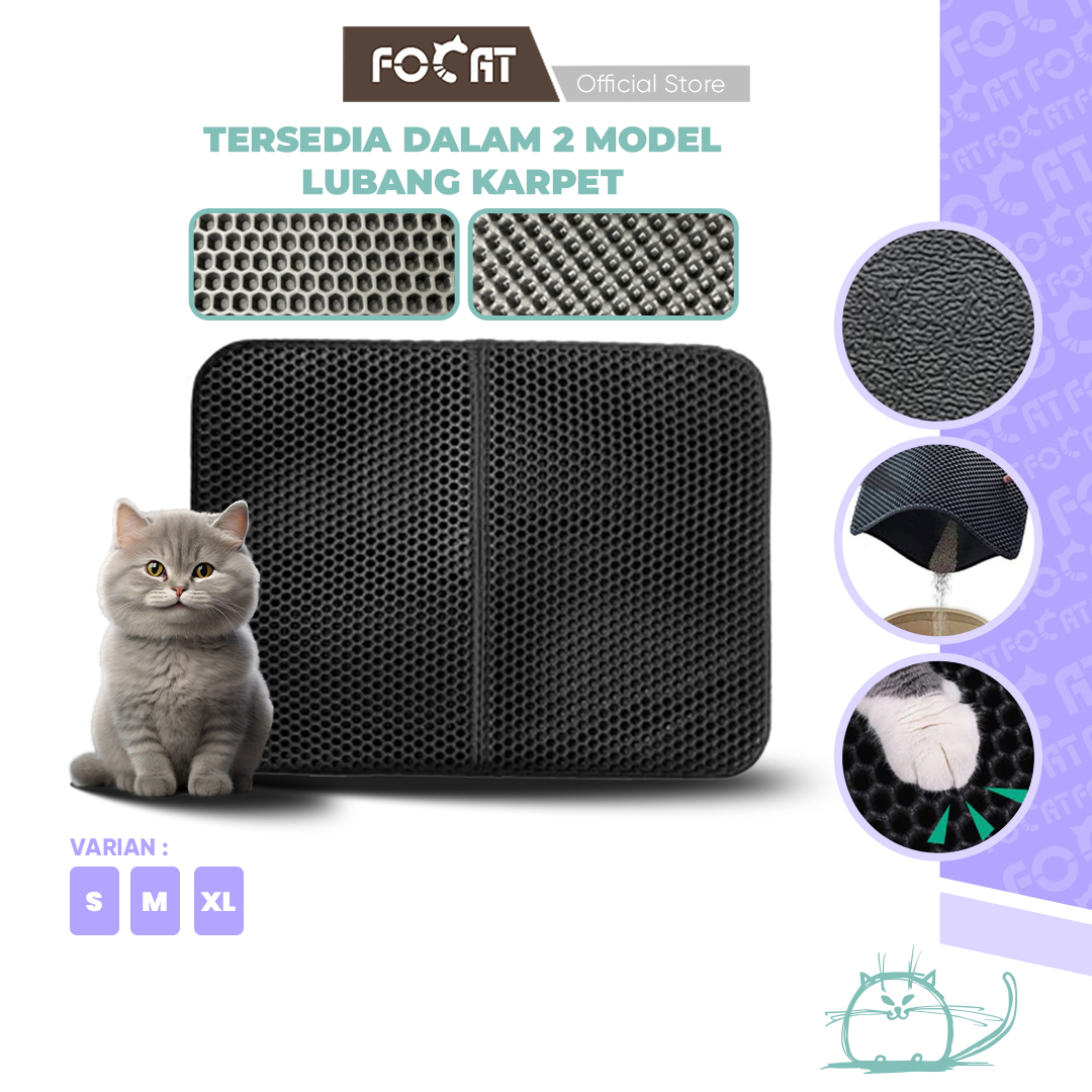 FOCAT Keset Pasir Kucing Anjing M51-M53 Pet Litter Mat Double Layer EVA / Keset Pasir Hewan