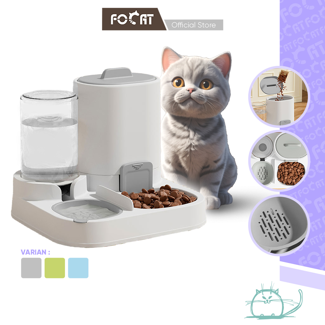 FOCAT Tempat Makan & Minum Otomatis Kucing Anjing M89 Automatic Pet Feeder / Pet Feeder 2IN1