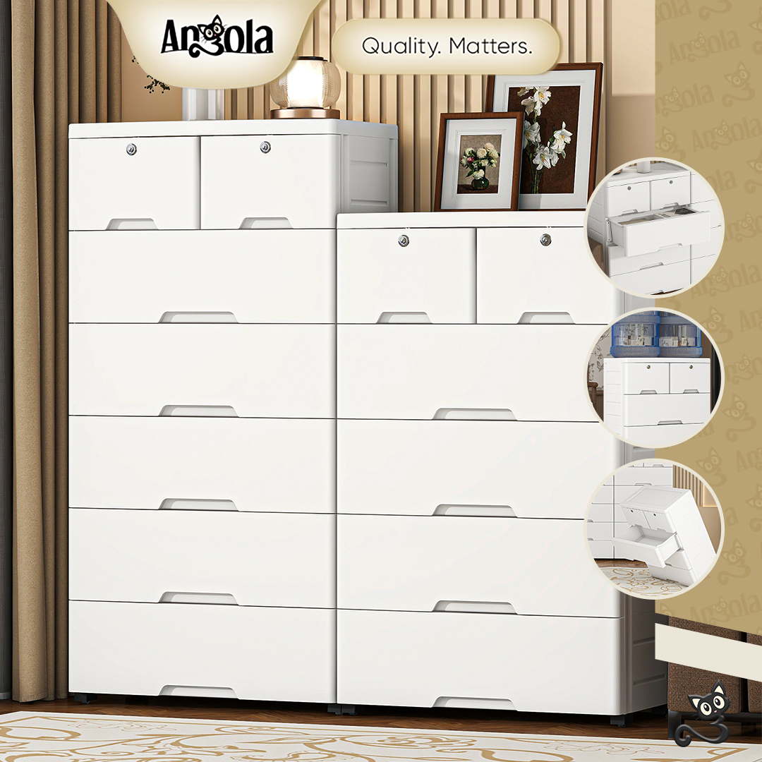 ANGOLA Lemari Plastik Susun C14A-C16A Lemari Laci Plastik Susun / Lemari Baju Aesthetic Minimalis