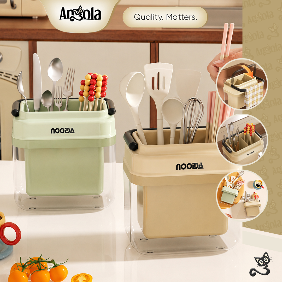 ANGOLA Tempat Sendok Garpu E44A Rak Sendok Dapur / Tempat Alat Masak / Tempat Sumpit Peralatan Dapur